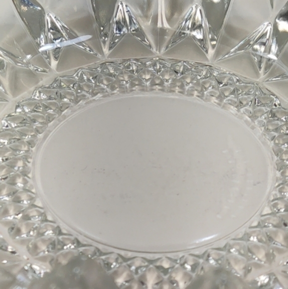 Vintage Pressed Glass Bowl – Diamond Point Cut Design Candy or Trinket Dish - Picture 4 of 4